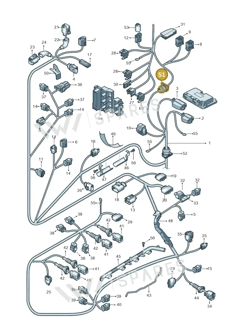 4F0971871A — Audi A7 Sportback (2010-2015) diagram 711971770, position 51