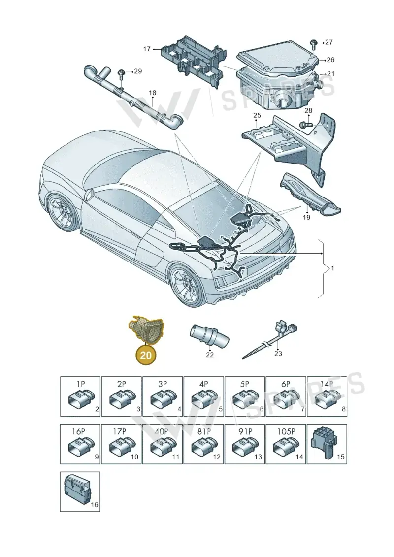 4F0971871A — Audi R8 Spyder (2015-2024) diagram 872971550, position 20