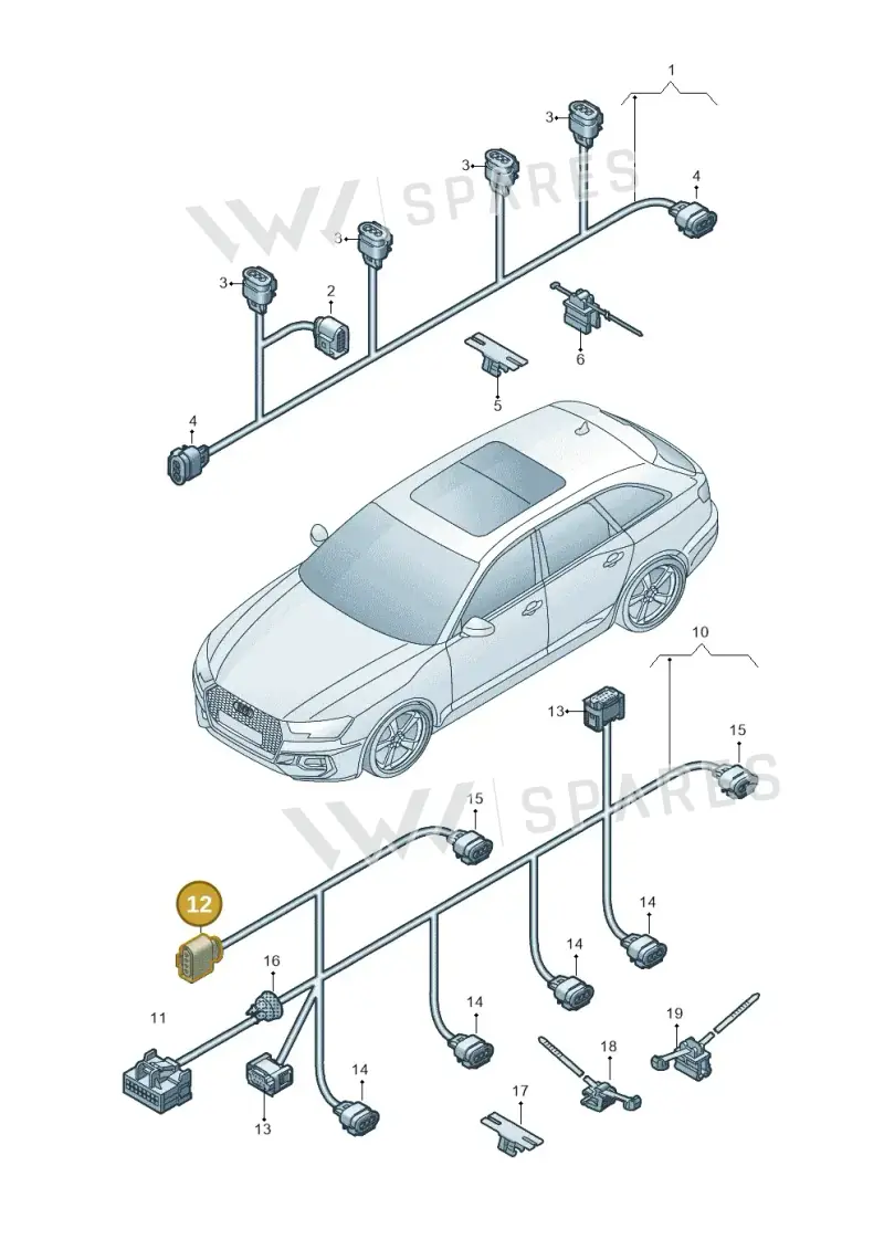 4F0971921B — Audi RS4 Avant (2017-2025) diagram 438972500, position 12