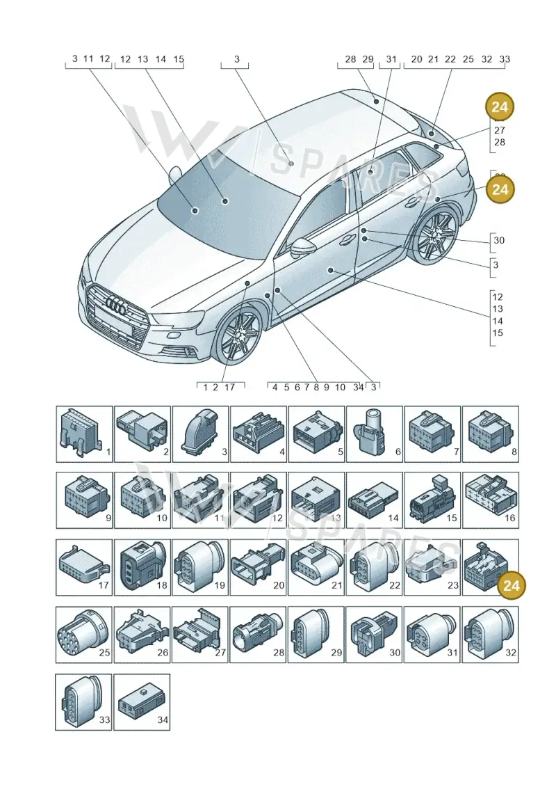 4F0972112 — Audi RS3 Limousine (2017-2020) diagram 890971790, position 24