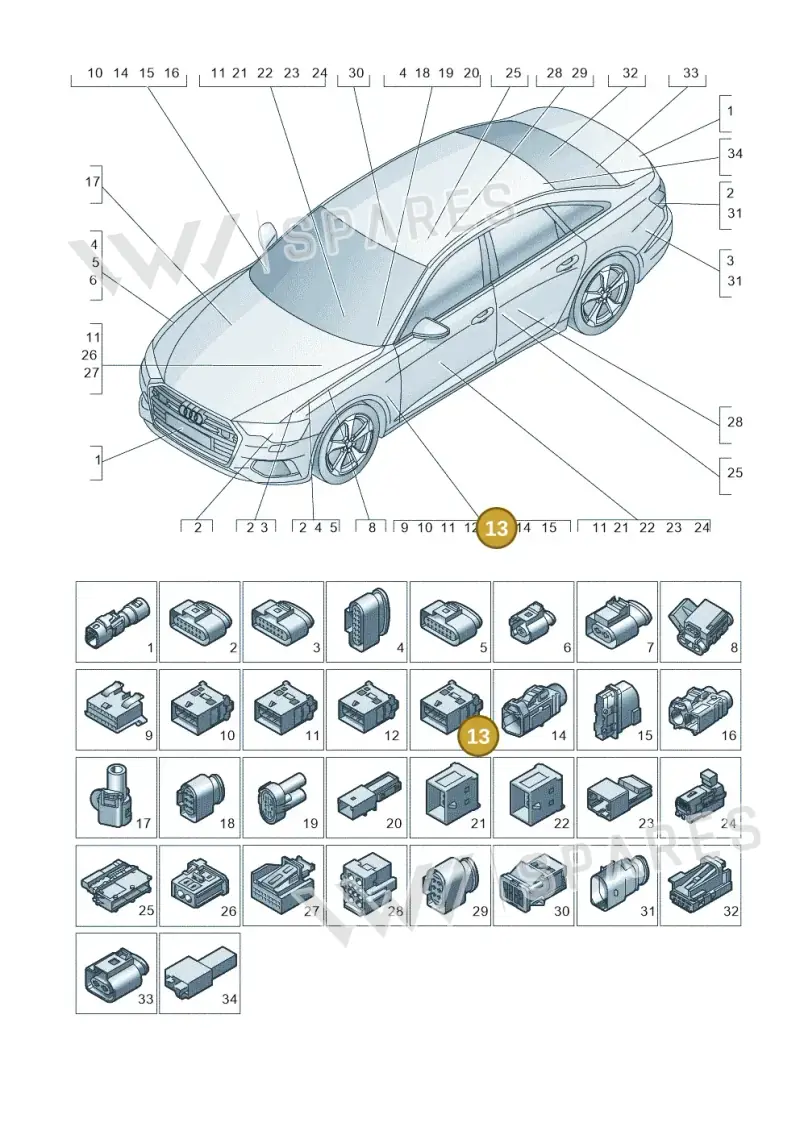 4F0972483D — Audi A6 2.0 (2018-) diagram 430971820, position 13