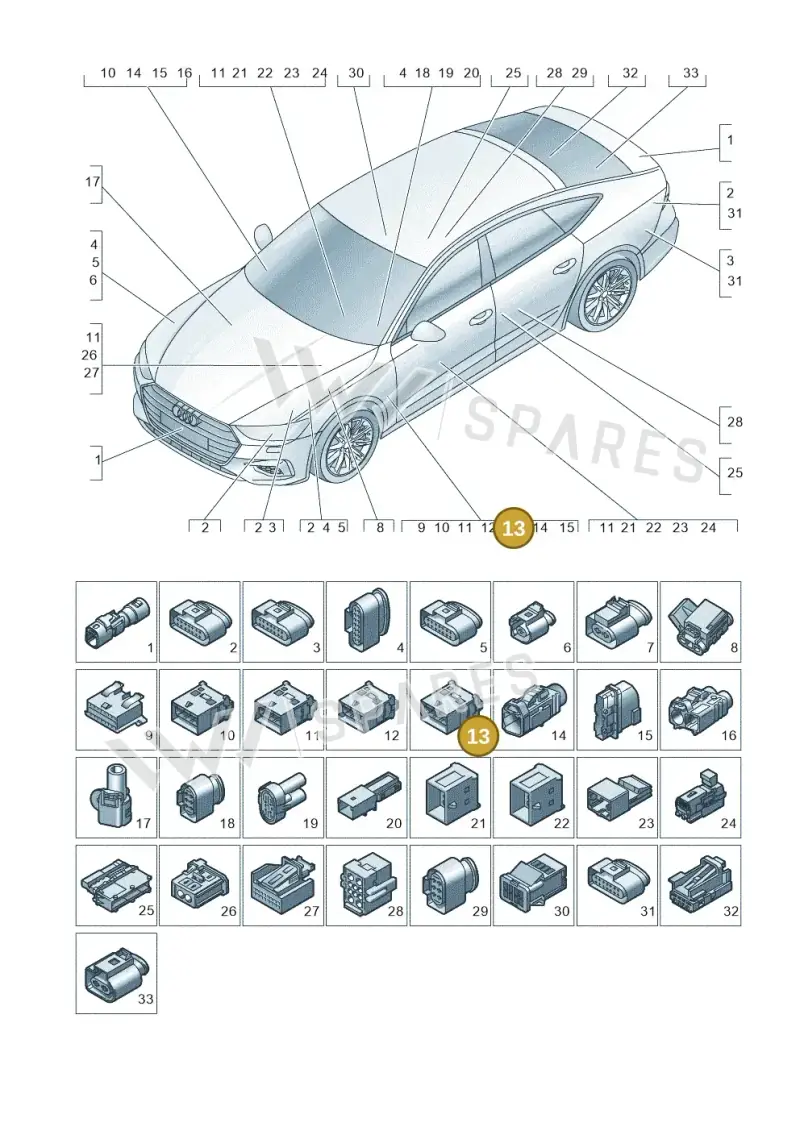 4F0972483D — Audi RS7 Sportback (2019-) diagram 435971820, position 13