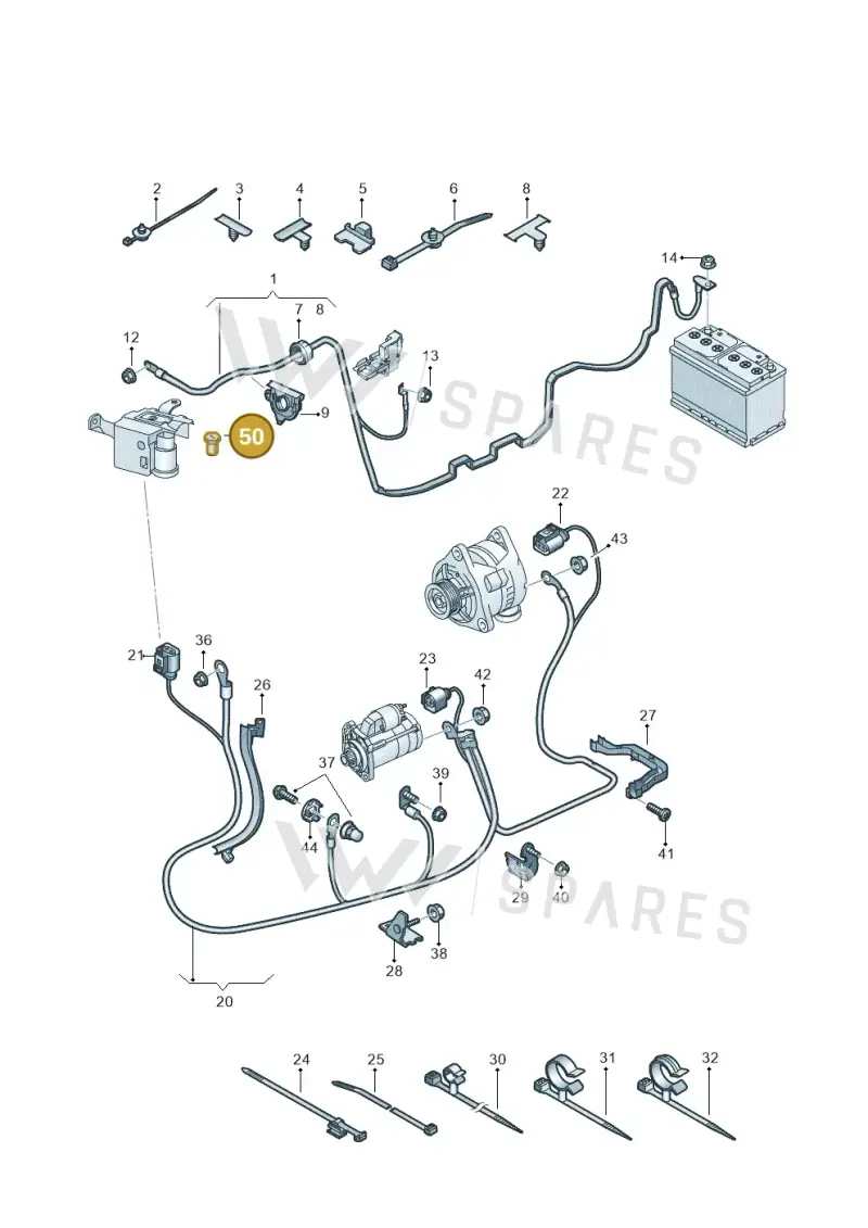 4F0972501 — Audi Q5 (2016-2025) diagram 896972000, position 50