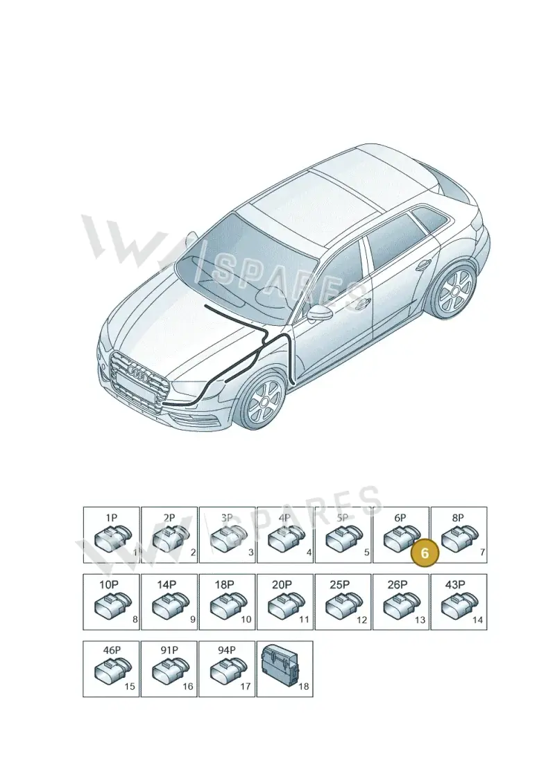 4F0972706 — Audi RS3 Sportback (2015-2016) diagram 858971890, position 6