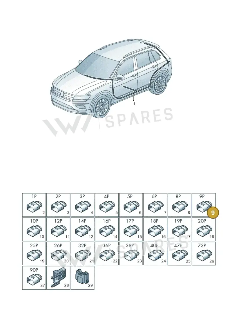 4F0972709 — Volkswagen Tiguan (2016-2024) diagram 884971082, position 9