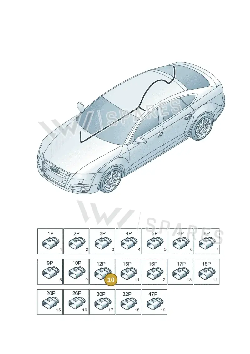 4F0973712 — Audi A7 Sportback (2014-2018) diagram 788971850, position 10