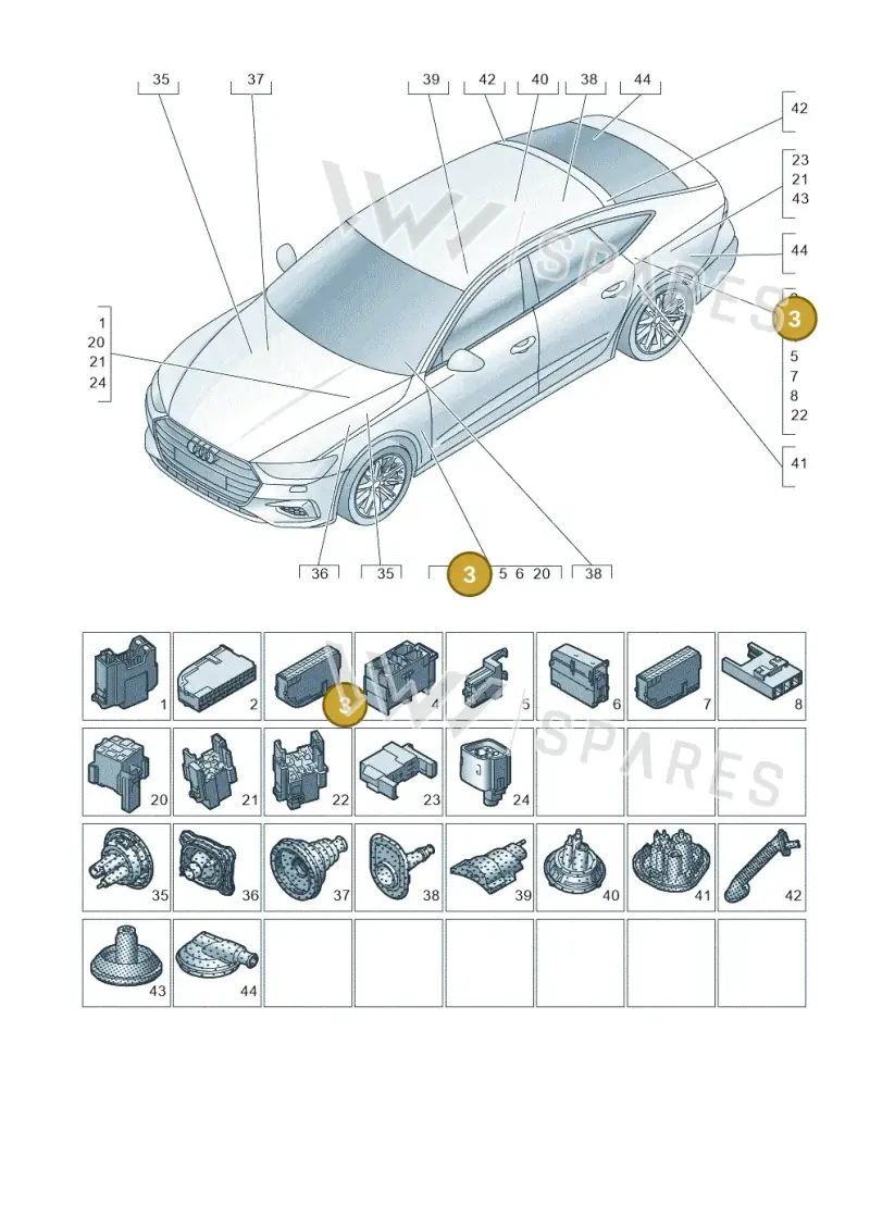 4F1941824 — Audi RS7 Sportback (2019-) diagram 435971810, position 3