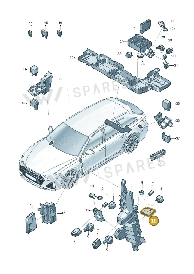 4F1941824 — Audi RS6 Avant (2019-) diagram 537937000, position 10