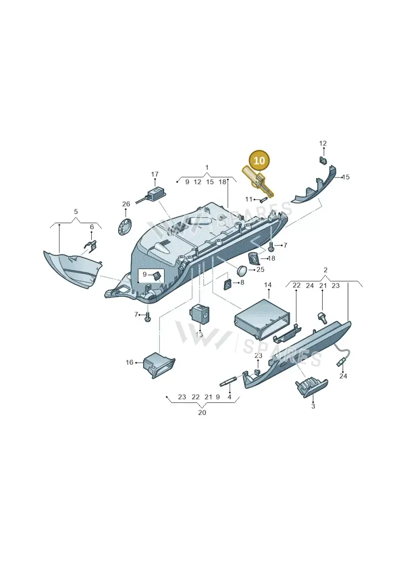 4F2880324 — Audi A1 Sportback (2014-2018) diagram 620857200, position 10