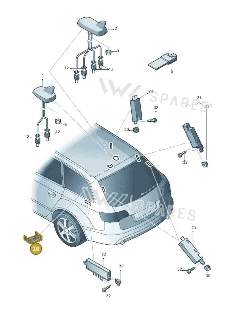 4F9937545 — Audi A4 Av. Allroad (2008-2016) diagram 673035150, position 16
