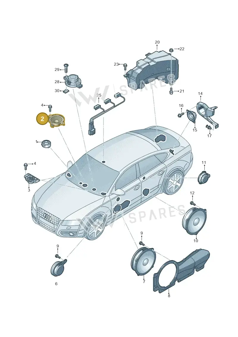 4G0035825 — Audi A7 Sportback (2014-2018) diagram 788035350, position 2