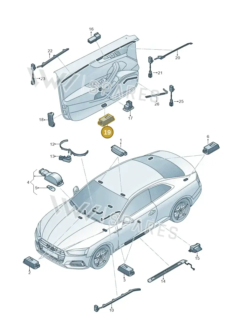 4G0052134D — Audi A5 Sportback (2016-2025) diagram 897947120, position 19
