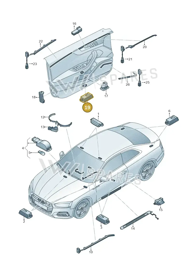 4G0052134F — Audi A5 Sportback (2016-2020) diagram 897947120, position 19