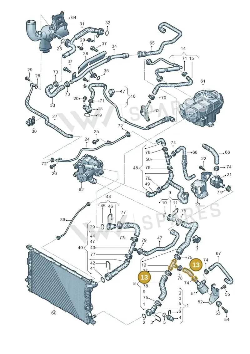 4G0121056AH — Audi A7 Sportback (2014-2018) diagram 798121310, position 13