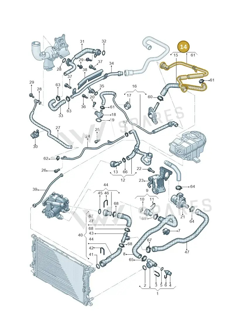 4G0121081FH — Audi A6 1.8 (2015-2019) diagram 887121030, position 14