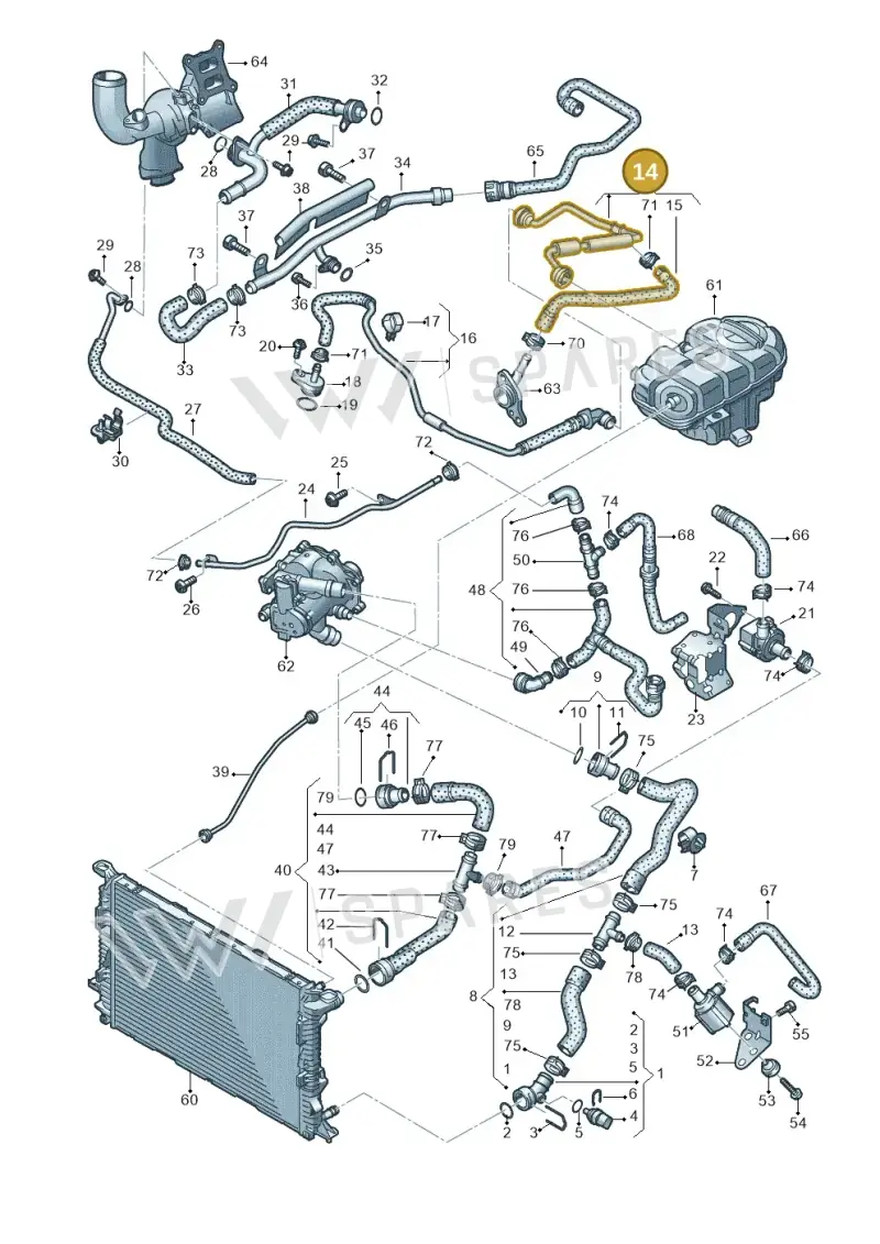 4G0121081FH — Audi A7 Sportback (2014-2018) diagram 798121310, position 14