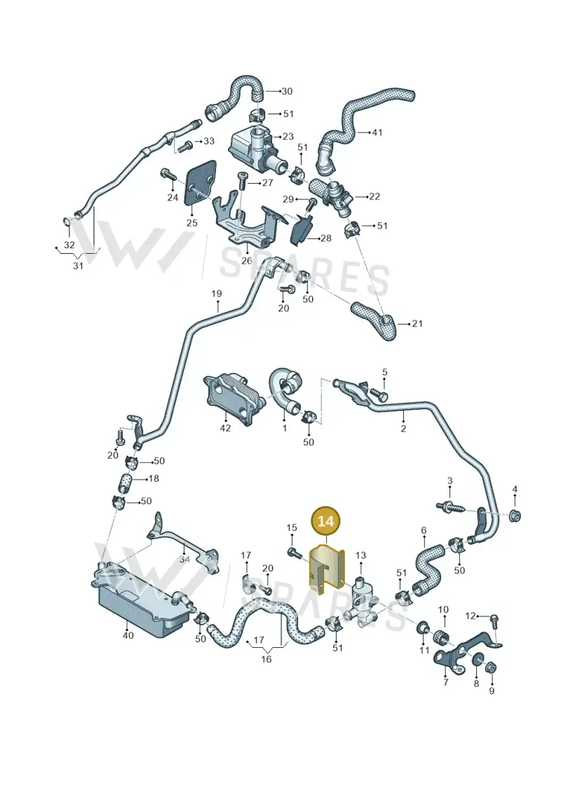 4G0121146 — Audi A7 Sportback (2014-2018) diagram 788121430, position 14