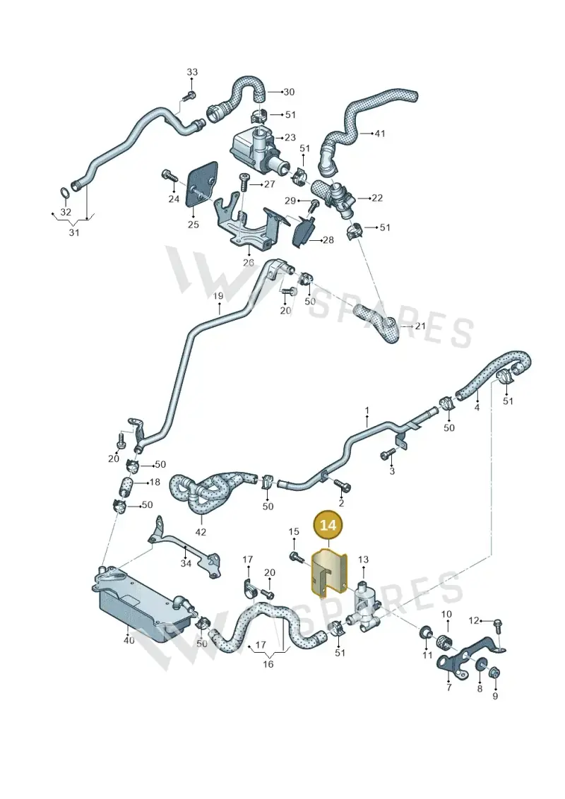 4G0121146 — Audi A7 Sportback (2014-2018) diagram 798121360, position 14
