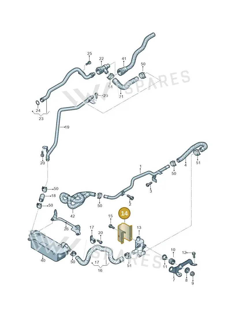 4G0121146 — Audi A7 Sportback (2014-2018) diagram 798121370, position 14
