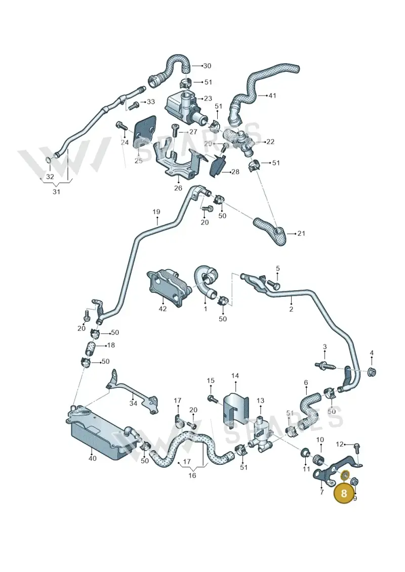 4G0121277A — Audi A7 Sportback (2014-2018) diagram 788121430, position 8