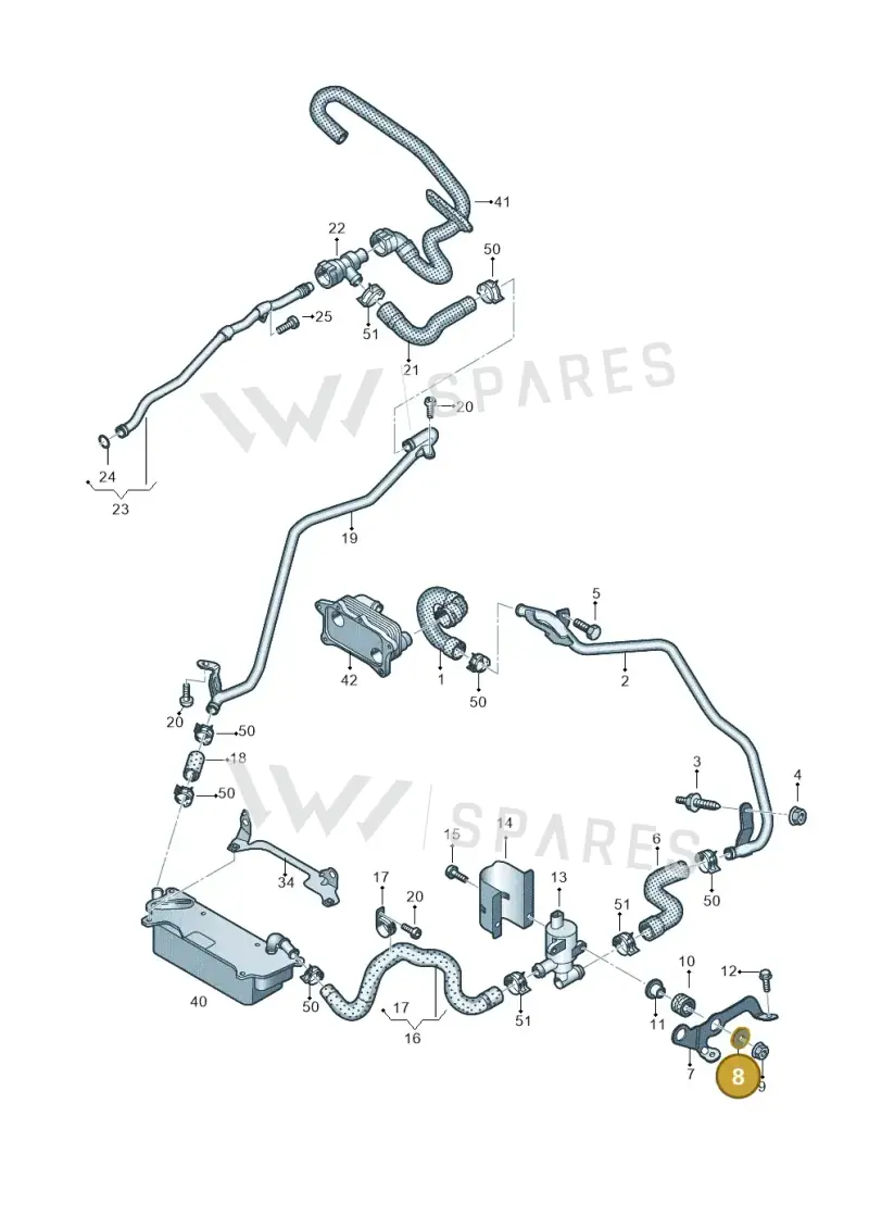 4G0121277A — Audi A7 Sportback (2014-2018) diagram 788121440, position 8