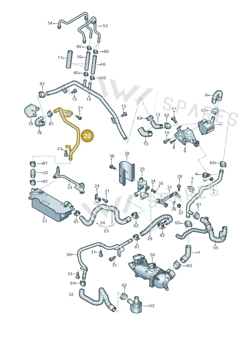 4G0121485AF — Audi A7 Sportback (2014-2018) diagram 788121530, position 20