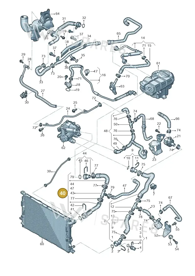 4G0122101BD — Audi A7 Sportback (2014-2018) diagram 798121310, position 40