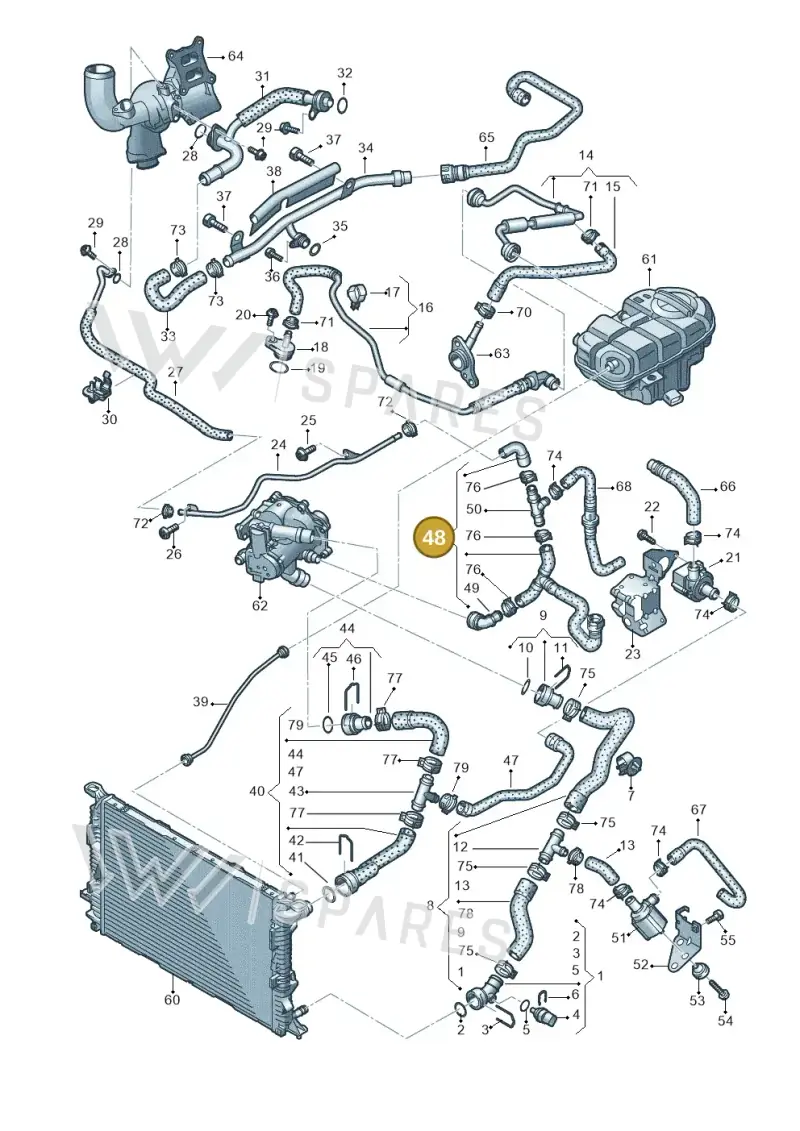 4G0122109AN — Audi A7 Sportback (2014-2018) diagram 798121310, position 48