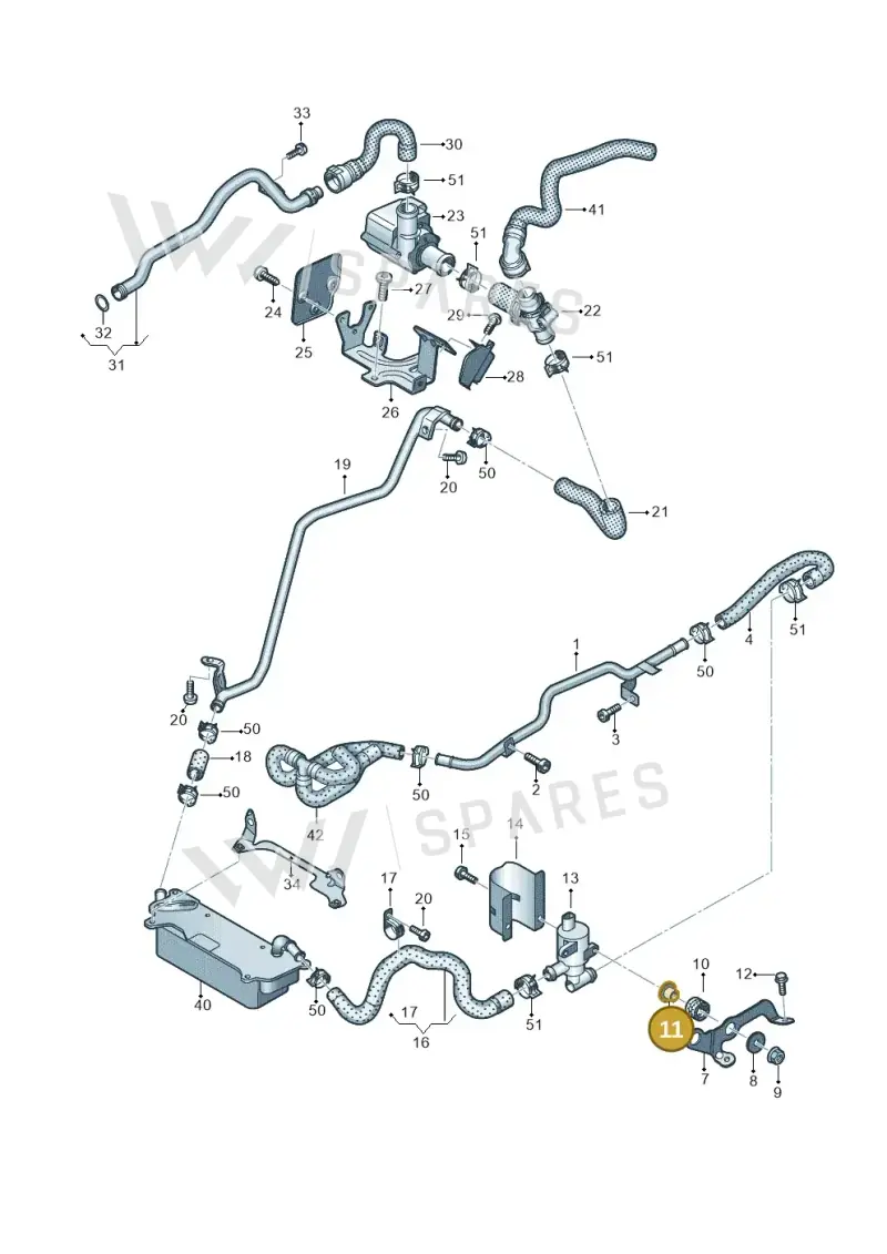 4G0129381A — Audi A7 Sportback (2014-2018) diagram 798121360, position 11