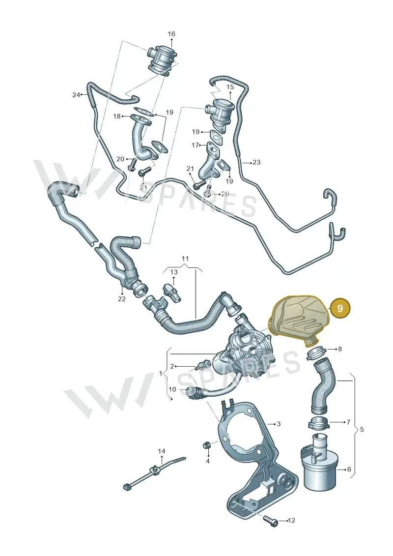 4G0129953 — Audi A7 Sportback (2014-2018) diagram 711131400, position 9