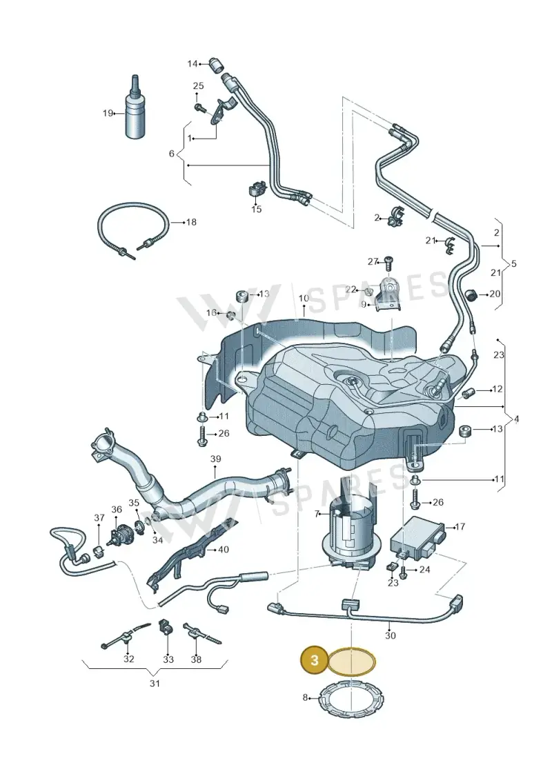 4G0131357 — Audi A7 Sportback (2014-2018) diagram 711201300, position 3
