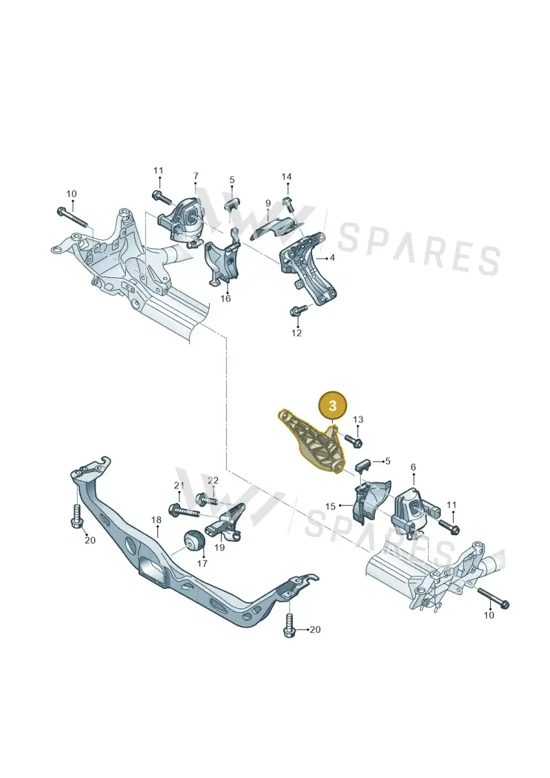 4G0199307Q — Audi A6 qu. 3.0 tdi (2014-2018) diagram 798199600, position 3