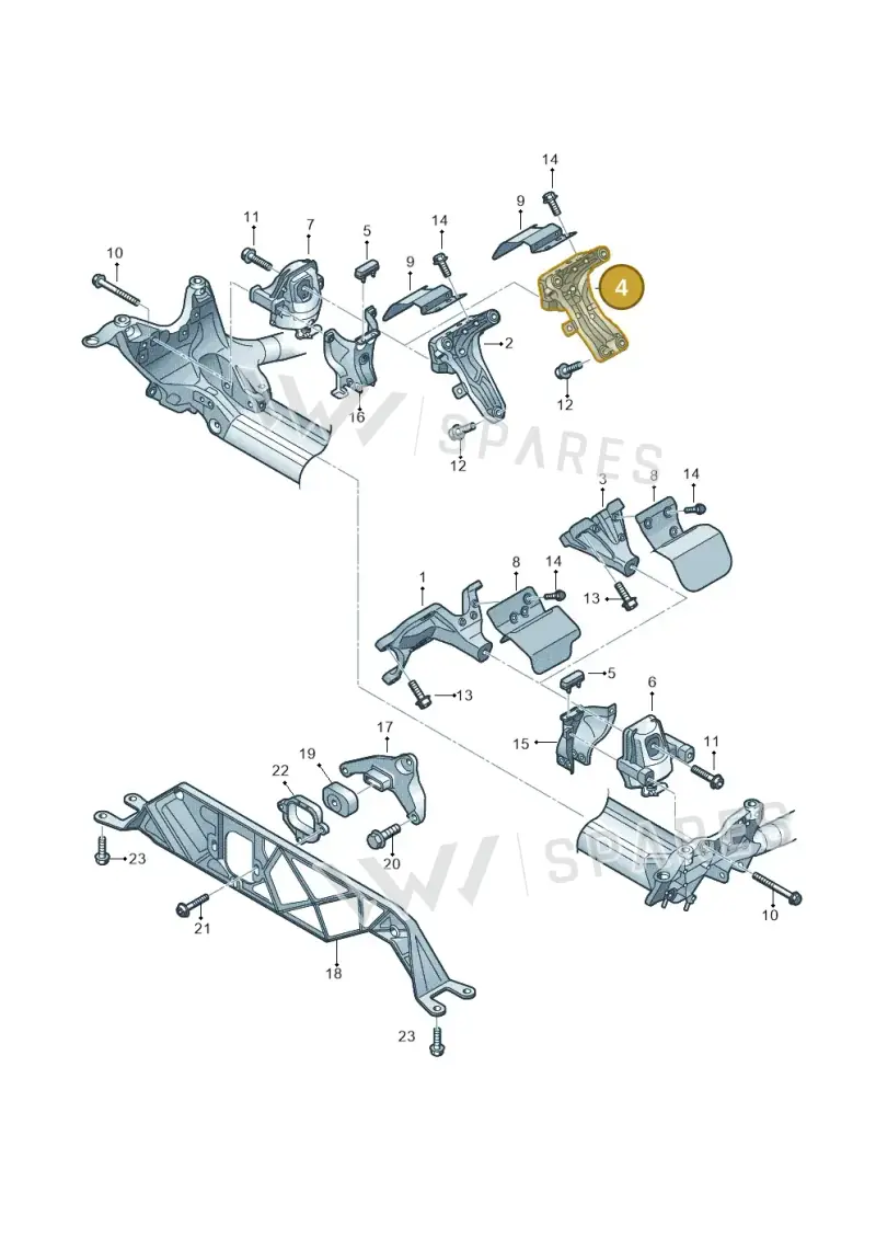 4G0199308AE — Audi A6 Avant (2012-2018) diagram 696199510, position 4