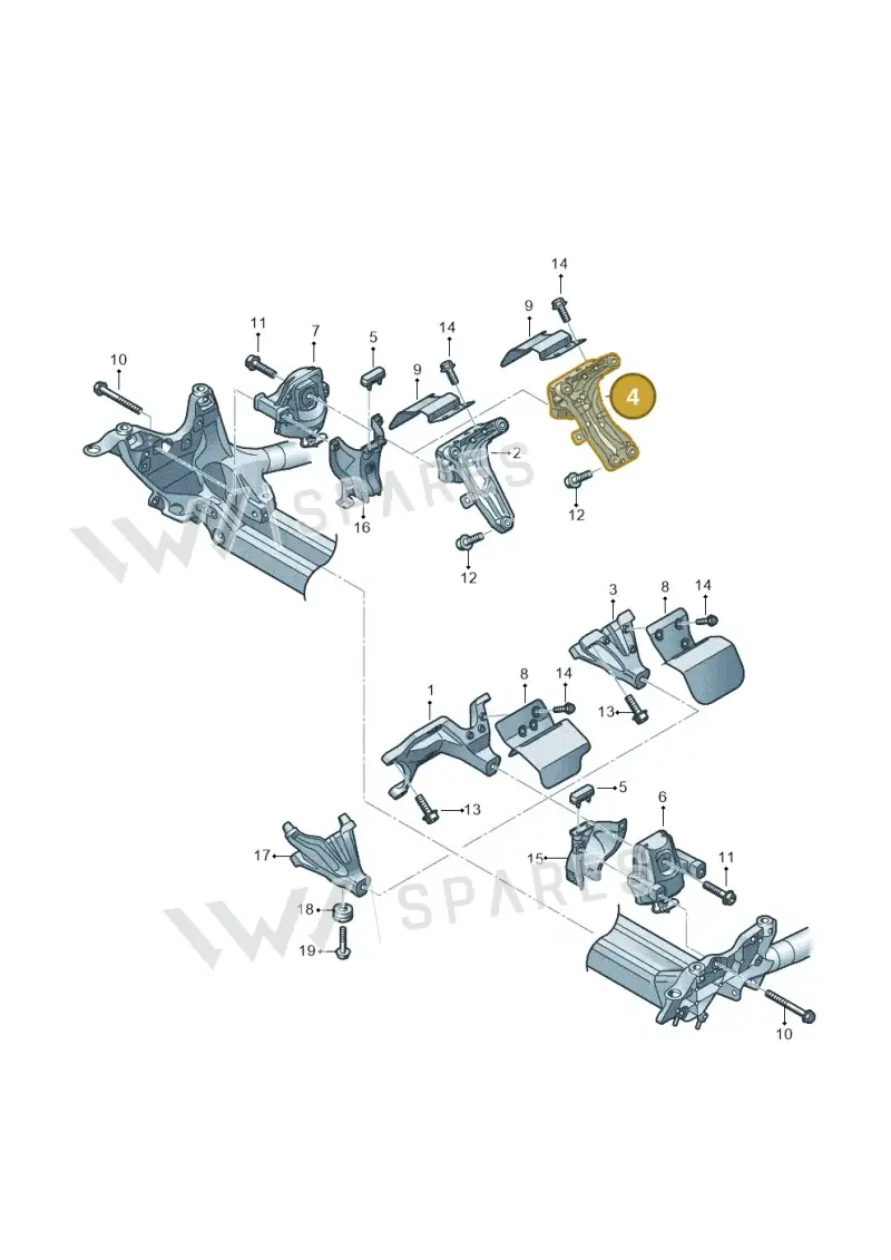 4G0199308AE — Audi A5 Sportback (2011-2017) diagram 711199100, position 4