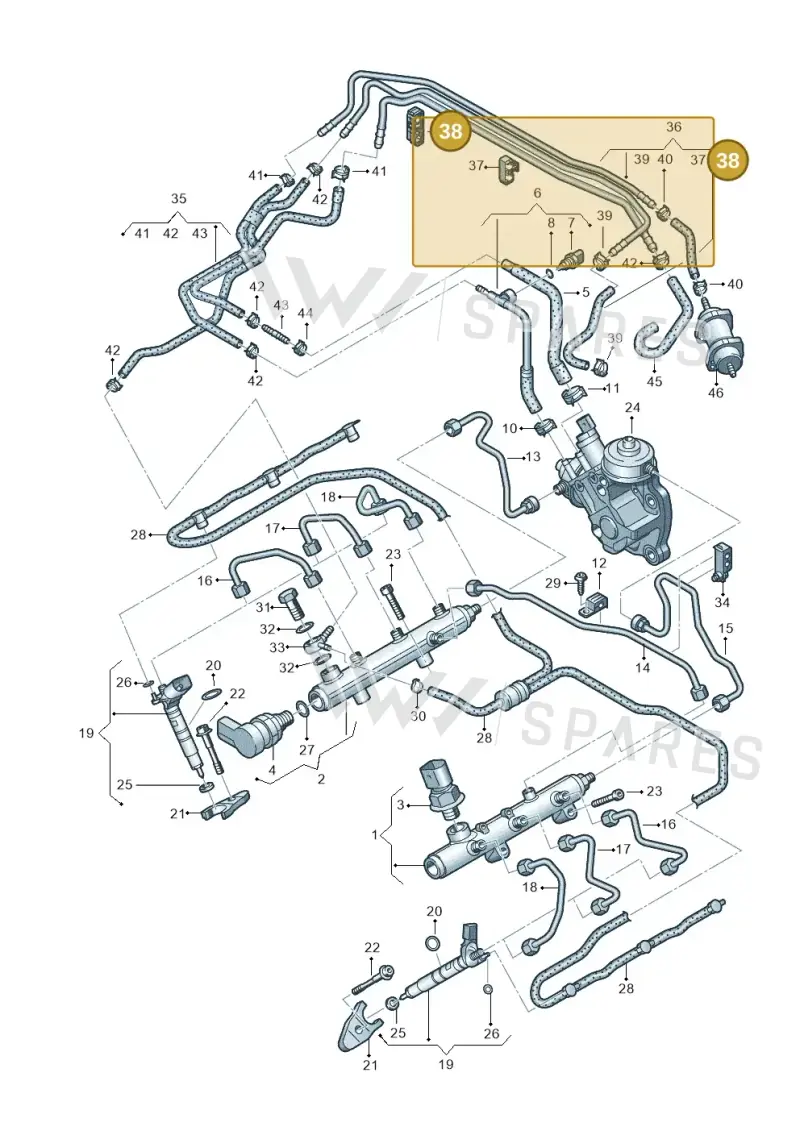 4G0201190 — Audi Q7 qu. 3.0 TDI (2009-2015) diagram 675130700, position 38