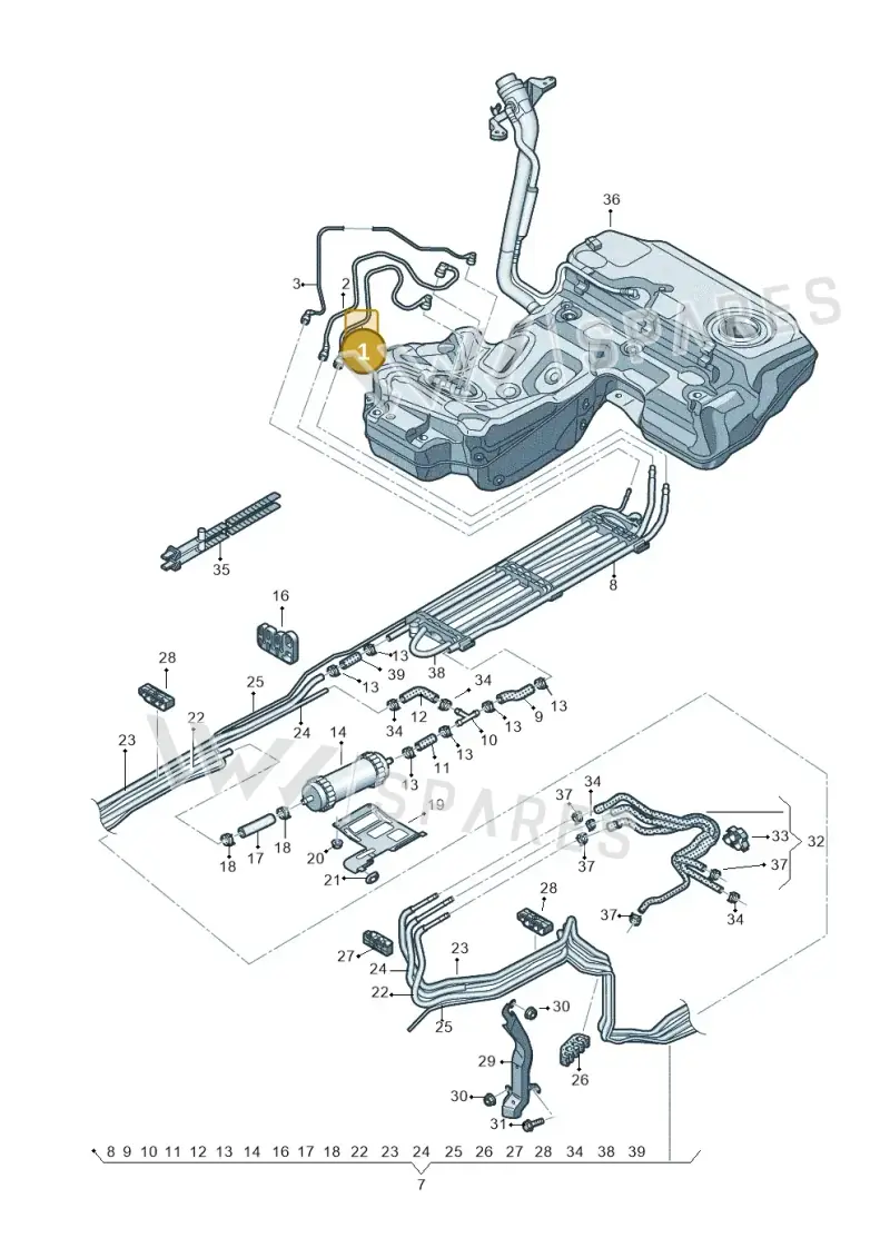 4G0201220 — Audi A7 Sportback (2014-2018) diagram 798201260, position 1