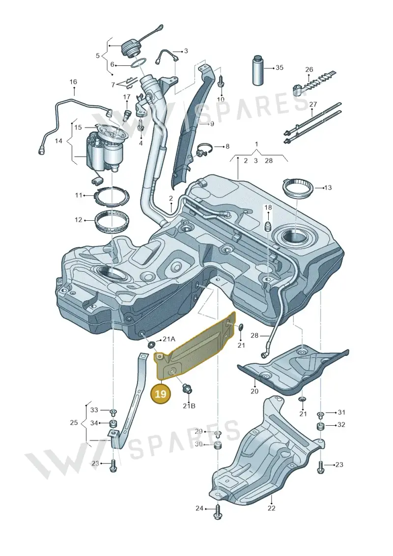 4G0201308F — Audi A7 Sportback (2014-2018) diagram 711201000, position 19