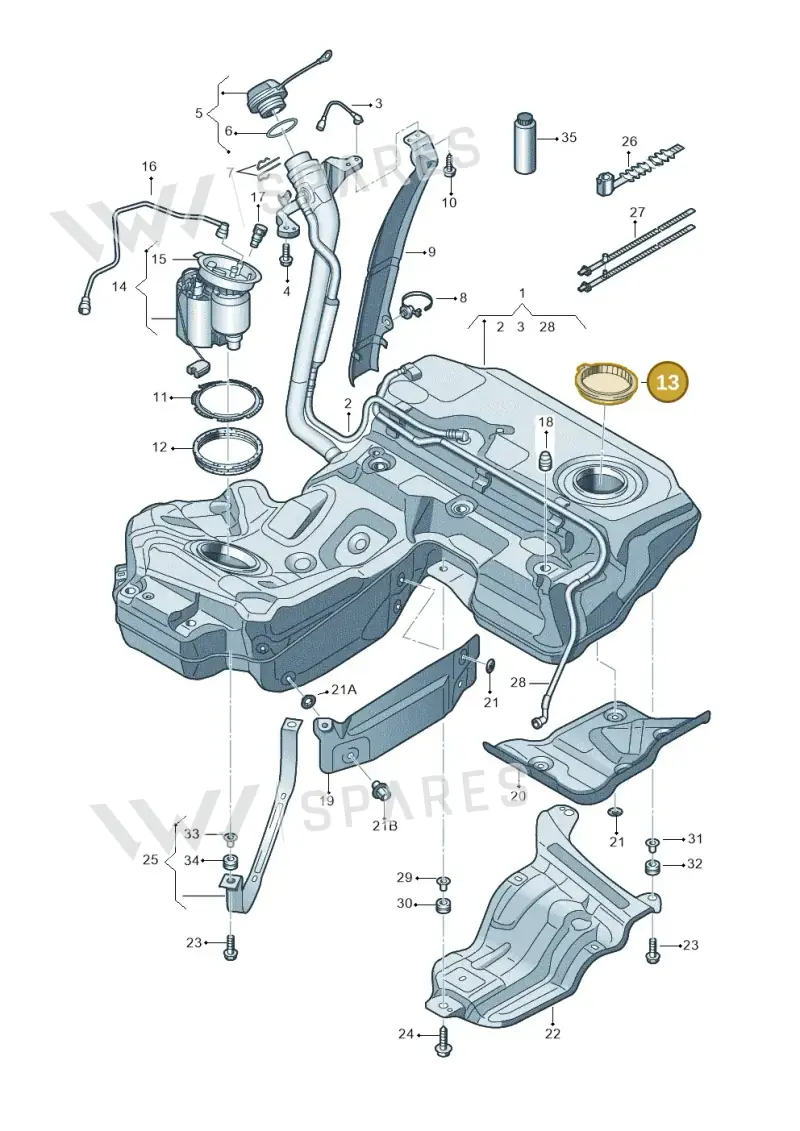 4G0201317 — Audi A7 Sportback (2014-2018) diagram 711201000, position 13