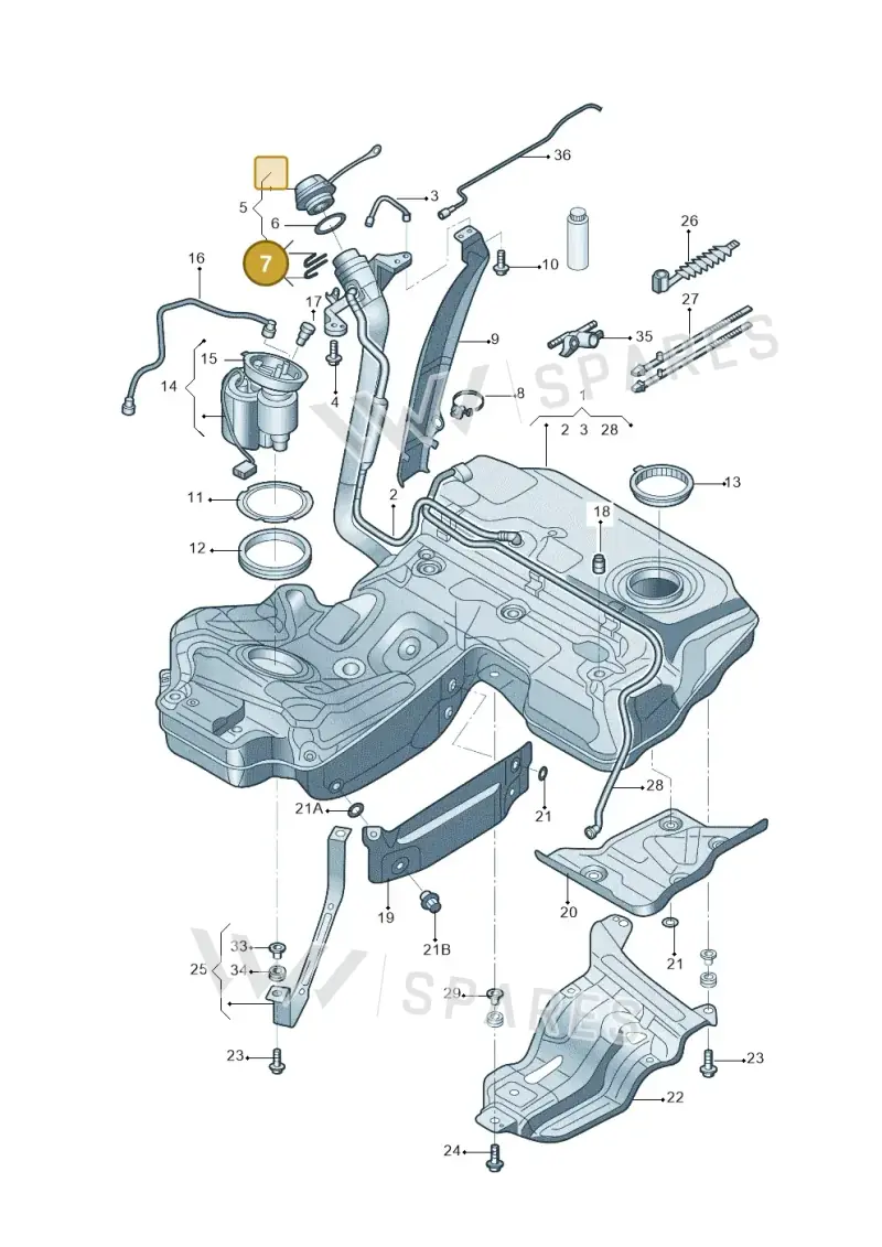4G0201398 — Audi A6 1.8 (2015-2019) diagram 887201005, position 7