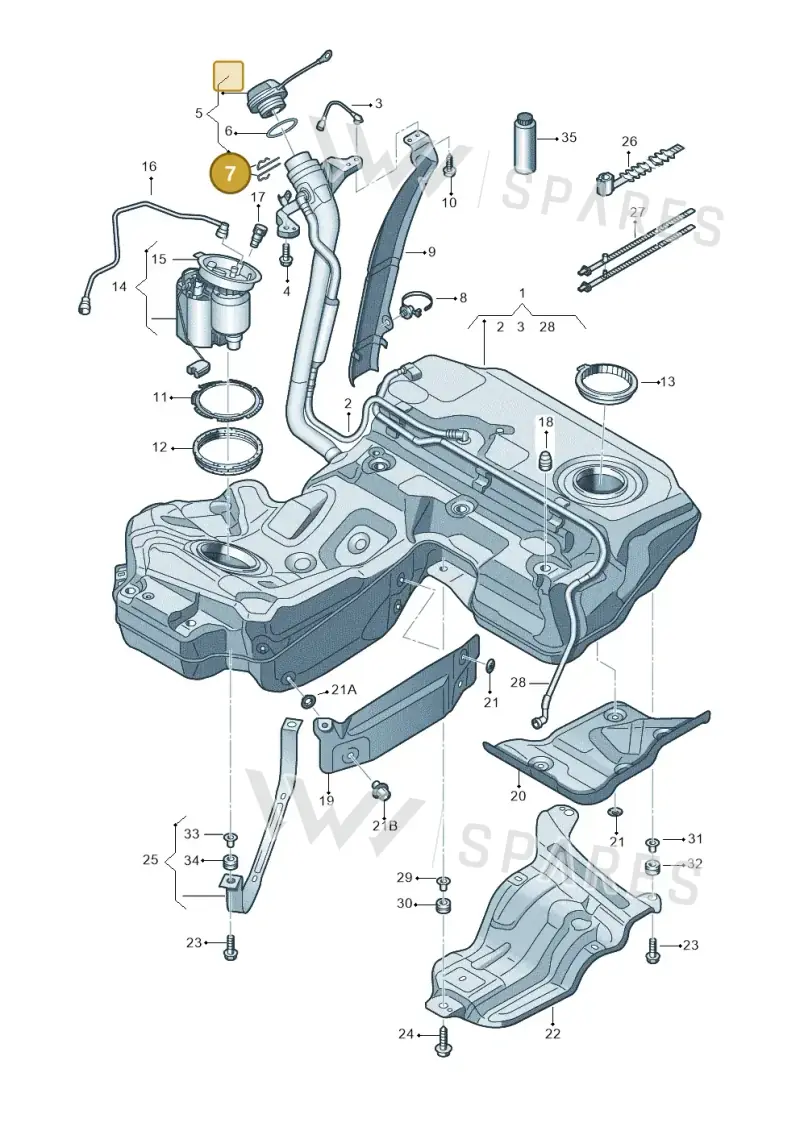 4G0201398 — Audi A7 Sportback (2014-2018) diagram 711201000, position 7