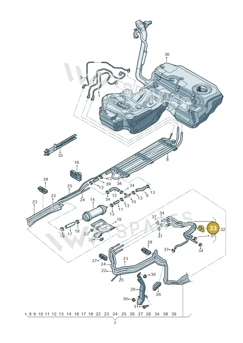 4G0201449B — Audi A7 Sportback (2014-2018) diagram 798201260, position 33