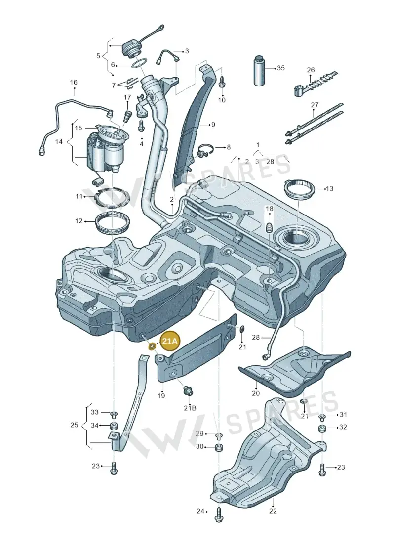 4G0201532 — Audi A7 Sportback (2014-2018) diagram 711201000, position 21A