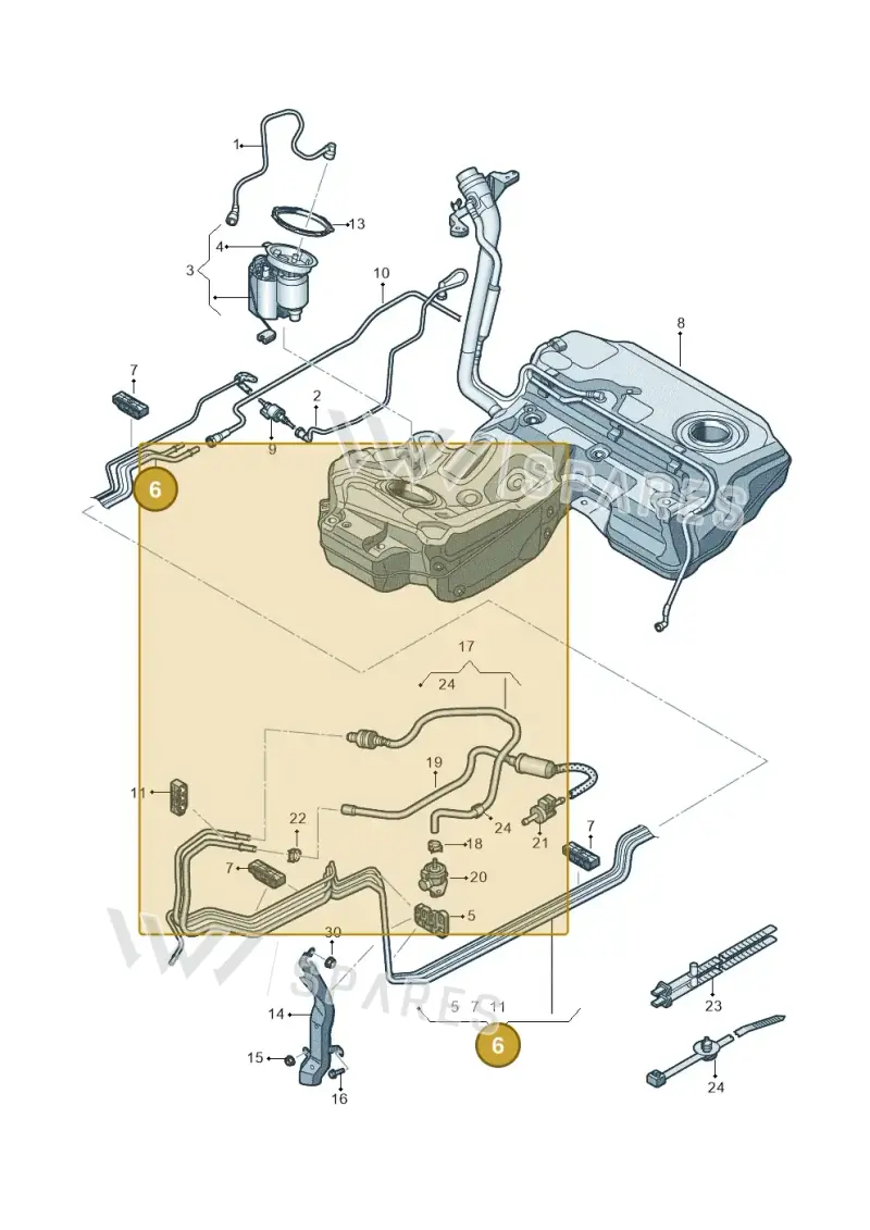 4G0201544EC — Audi A7 Sportback (2014-2018) diagram 711201450, position 6