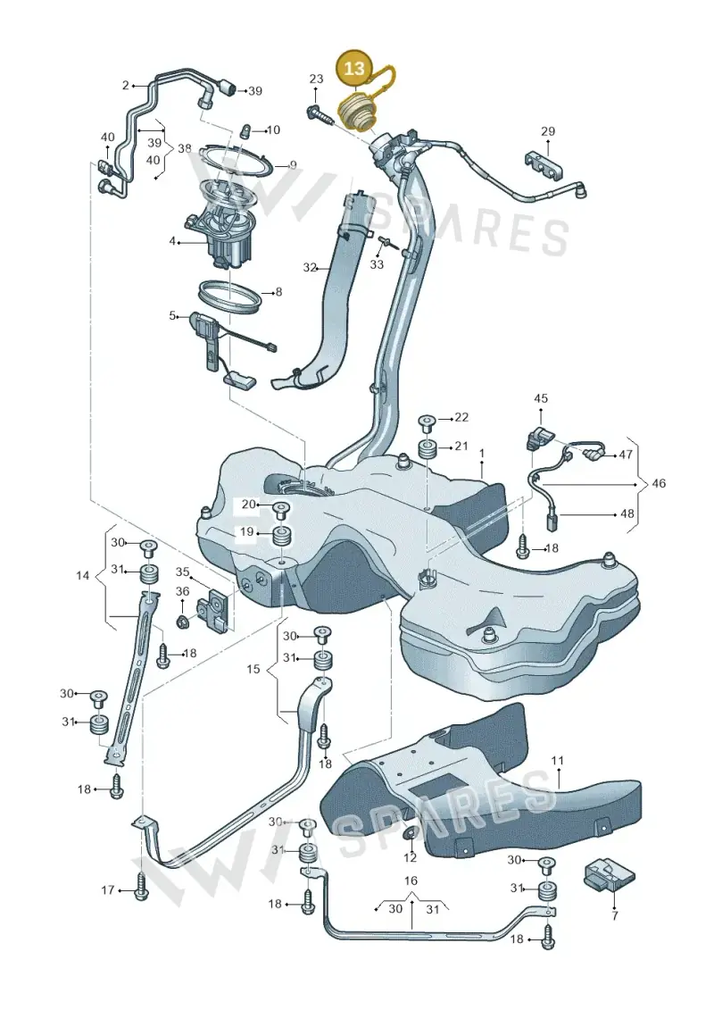 4G0201550M — Audi A4 (2015-2025) diagram 897201020, position 13