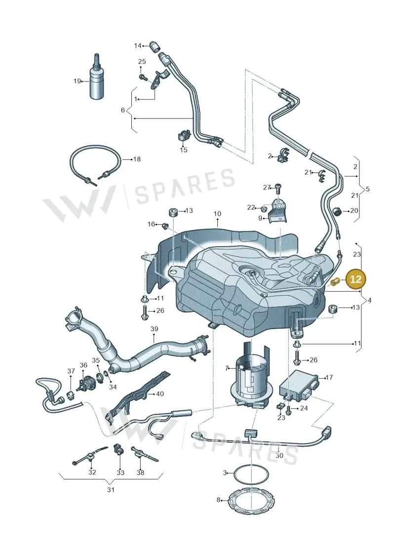 4G0201834 — Audi A7 Sportback (2014-2018) diagram 711201300, position 12
