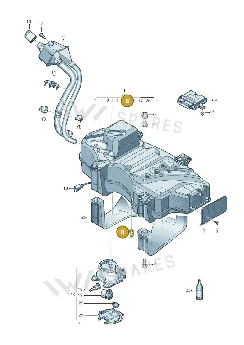 4G0201834 — Audi Q5 (2016-2020) diagram 896201400, position 8