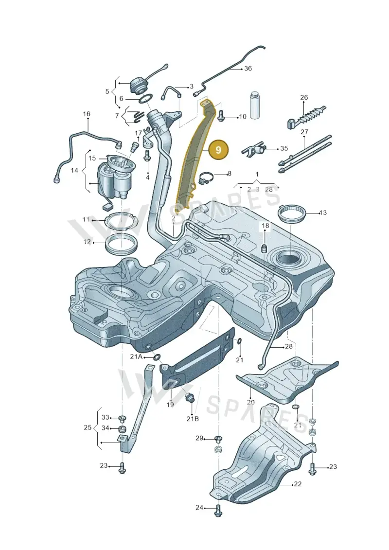 4G0201974A — Audi A6 1.8 (2015-2019) diagram 887201005, position 9