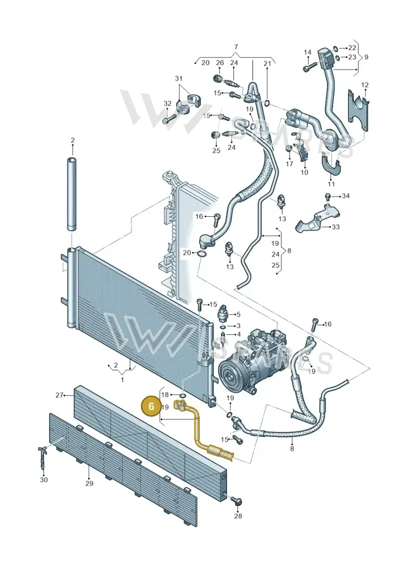 4G0260701CG — Audi A6 Avant (2012-2018) diagram 711260400, position 6