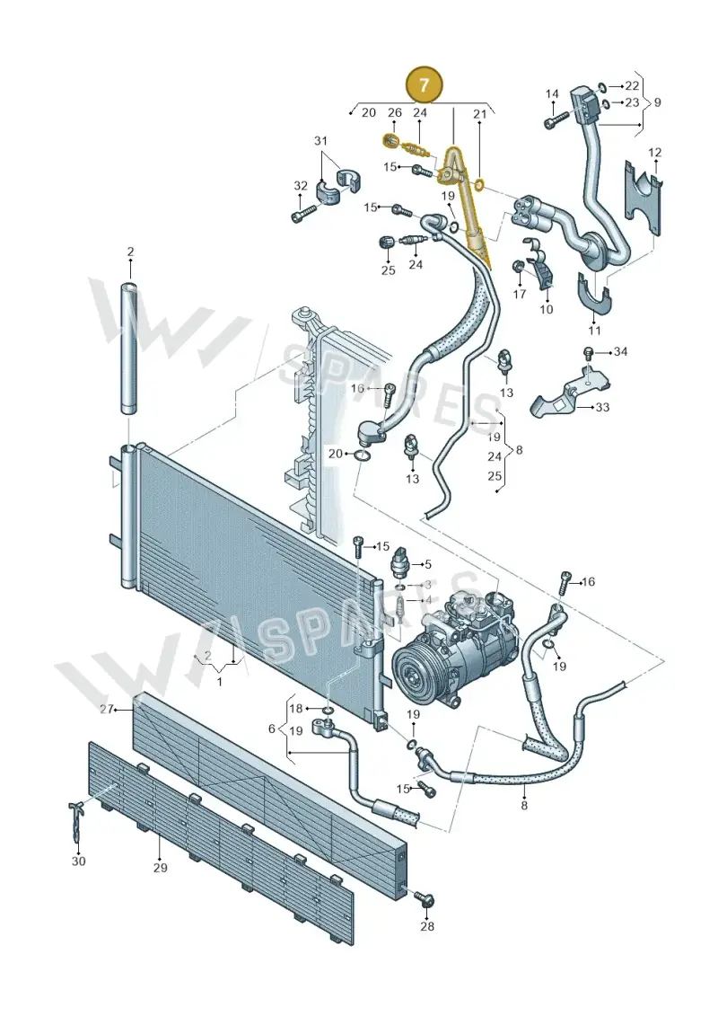 4G0260707CS — Audi A7 Sportback (2014-2018) diagram 711260400, position 7