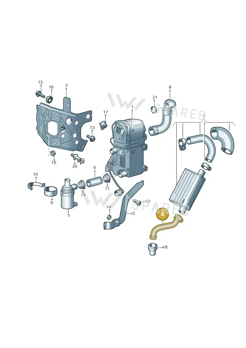 4G0261125B — Audi A7 Sportback (2014-2018) diagram 788261000, position 4